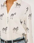 Saige Shirt Ivory Zebra Tops - Button Down Rails