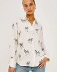Saige Shirt Ivory Zebra Tops - Button Down Rails