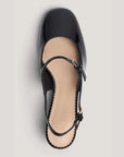 Diana Patent Sling Back Black Pumps - Low Cinq A Sept