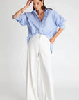 Frankie Oversized Menswear Shirt Light Blue Tops - Button Down Lafata
