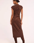 Maud Dress Faux Suede Brown