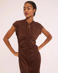 Maud Dress Faux Suede Brown