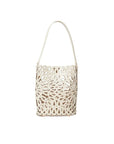 Mccall Laser Cut Leather Bucket Bag Cream Hobo & Shoulder Simkhai