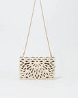 McCall Laser Cut Leather Clutch Cream Clutch Simkhai
