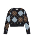 Skylar Argyle Cardigan Sky Blue Combo Sweater - Cardigans A.L.C