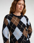 Skylar Argyle Cardigan Sky Blue Combo Sweater - Cardigans A.L.C
