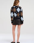 Skylar Argyle Cardigan Sky Blue Combo