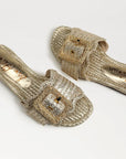 Bambi Slide Sandal Gold Raffia Sandals - Flat Sandals Sam Edelman