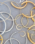 Gold 1.75" Hollow Post Hoop Earrings Marlyn Schiff