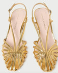 Priscilla Lattice Slingback Mid Heel Sandal Gold Sandals - Heeled Sandals Loeffler Randall
