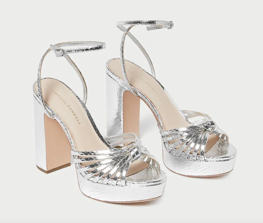 Rivka Leather Knot Platform Sandal Silver – Peter Kate