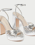 Rivka Leather Knot Platform Sandal Silver Sandals - Heeled Sandals Loeffler Randall