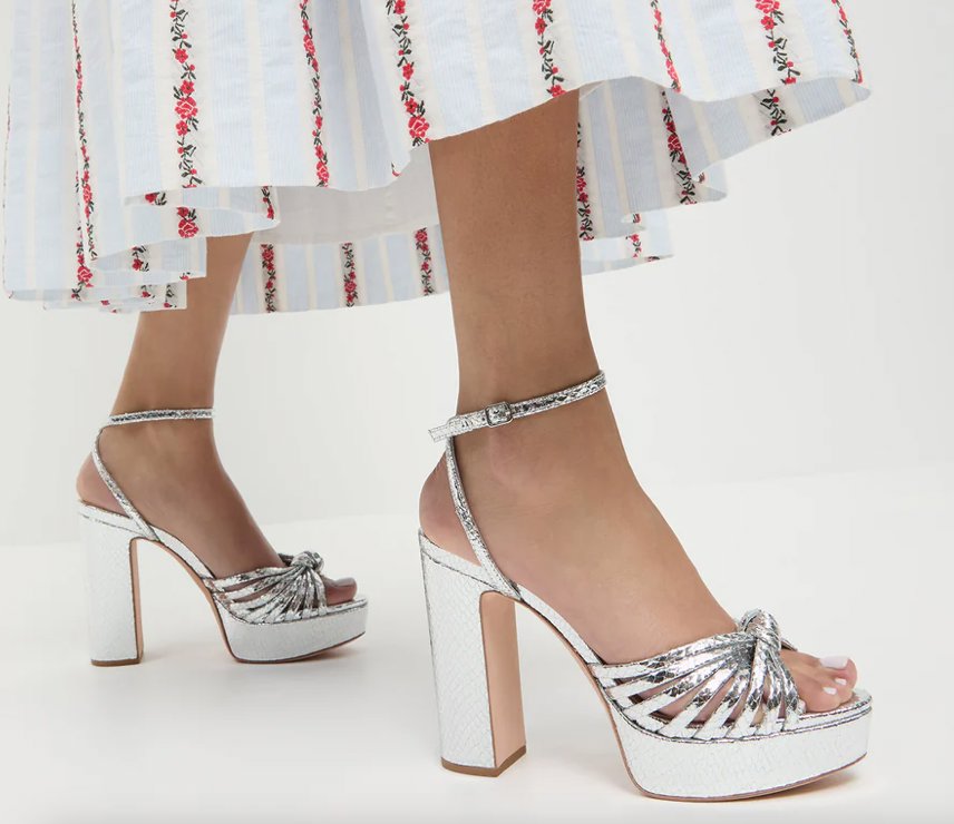 Rivka Leather Knot Platform Sandal Silver – Peter Kate