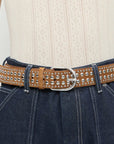 Isaac Studded Belt Cacao/Silver Belts Loeffler Randall