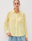 Charli Button-Down Daffodil Stripe Tops - Button Down Rails