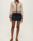 Monae Cardigan Dark Acorn/Dove Sweater - Cardigans Veronica Beard