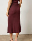 Straight Rib Skirt Dark Cherry Skirts - Midi Lilla P