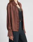 Venus Popover Blouse Umber Tops - Button Down rag & bone