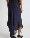 Hartley Asymmetrical Lace Skirt Navy Skirts - Midi Veronica Beard