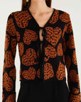 Leopard Hearts Knit Cardigan Sweater - Cardigans Farm Rio