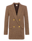Riva Knit Double Breasted Blazer Hot Fudge/Cinnamon Swirl Jackets - Blazers L'Agence