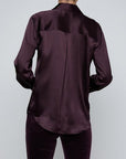 Divya Silk Shirt Dark Malbec Tops - Button Down L'Agence