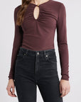 The Keyhole Top in Cabernet Tops - Blouses Frame