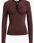 The Keyhole Top in Cabernet Tops - Blouses Frame