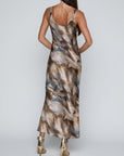 Akiya Tank Dress Neutral Black Mix Feather Multi Dresses - Maxi L'Agence
