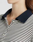 Pointelle Polo Navy Tops - Tees Frame