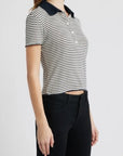 Pointelle Polo Navy Tops - Tees Frame