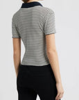 Pointelle Polo Navy Tops - Tees Frame