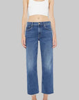 Newbie Ankle Fray Denim - Straight Mother