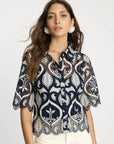Tay Top Navy Cream Tops - Blouses Caballero