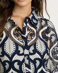 Tay Top Navy Cream Tops - Blouses Caballero