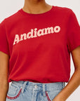 Giadzy X Rails The Classic Crew T-Shirt Andiamo Tomato Tops - Tees Rails