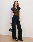 Pascaline Lace-Trimmed Top Espresso