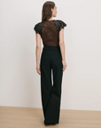 Pascaline Lace-Trimmed Top Espresso