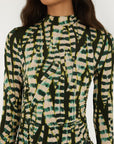 Striped Leaves Blouse Moss Green Tops - Blouses Farm Rio