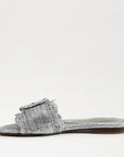 Bambi Slide Sandal Soft Silver Raffia Sandals - Flat Sandals Sam Edelman