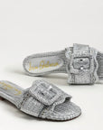 Bambi Slide Sandal Soft Silver Raffia Sandals - Flat Sandals Sam Edelman