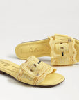Bambi Slide Sandal Buttercup Yellow Raffia Sandals - Flat Sandals Sam Edelman