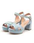 Deidre Washed Denim Sandals - Heeled Sandals Rupert Sanderson