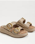 Nerissa Platform Slide Sandal Sunny Gold Faux Raffia Sandals - Flat Sandals Sam Edelman