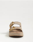Nerissa Platform Slide Sandal Sunny Gold Faux Raffia Sandals - Flat Sandals Sam Edelman