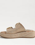Nerissa Platform Slide Sandal Sunny Gold Faux Raffia Sandals - Flat Sandals Sam Edelman