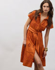 Eva Belted Midi Shirtdress Dress Burnt Sienna Dresses - Midi Figue