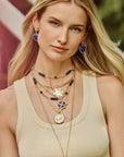 Lucky In Love Clover Pendant Lapis 18" Grande Rolo Necklaces Jane Win