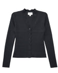 Bliss Scallop Edge Cardigan Black Sweater - Cardigans Fifteen Twenty
