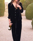 Tuscany Velvet Getaway Set Black Tops - Button Down Frank & Eileen